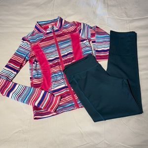 90 Degree by reflex girl workout jacket free pants